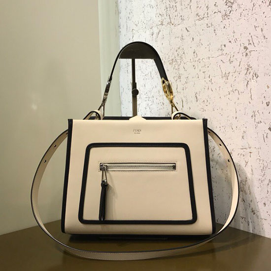 Fendi Runaway Small Tote Bag Off-white F83441