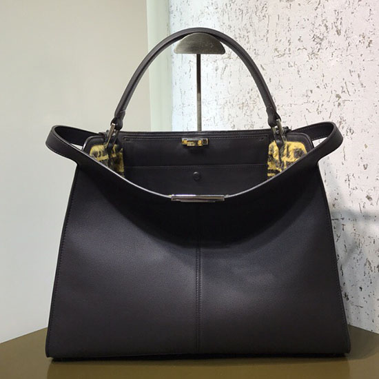 Fendi Soft Calfskin Peekaboo X-LITE Bag Black F83042