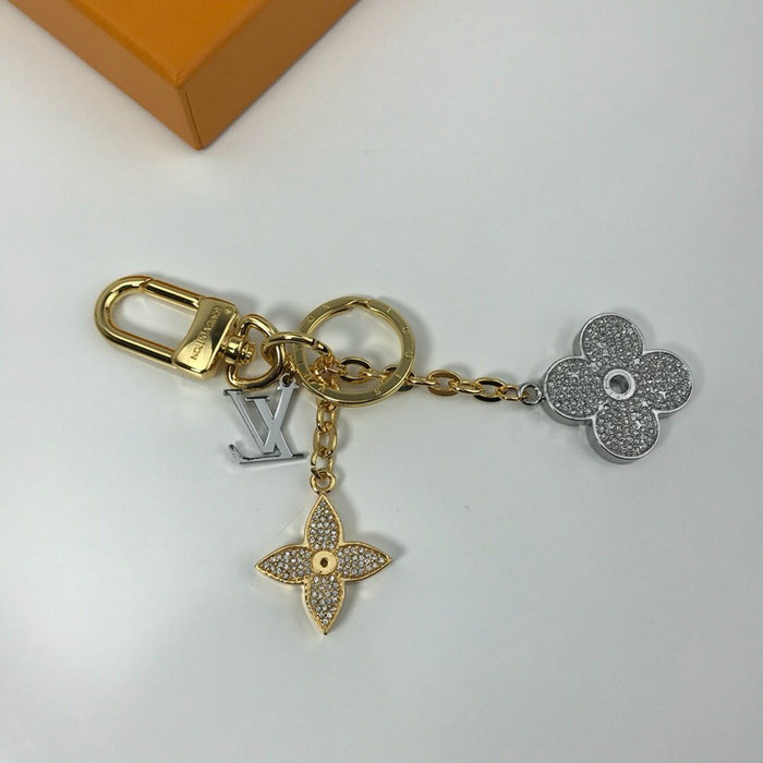 LV Blooming Flower Strass Bag Charm and Key Holder M64265