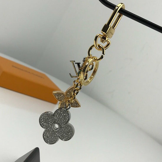 LV Blooming Flower Strass Bag Charm and Key Holder M64265