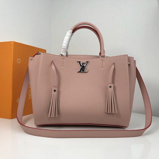 Louis Vuitton Soft Calfskin Lockme Tote Pink M54569