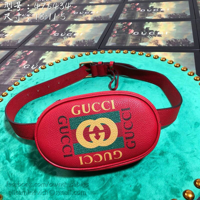 Gucci Leather Belt Bag Red 476434