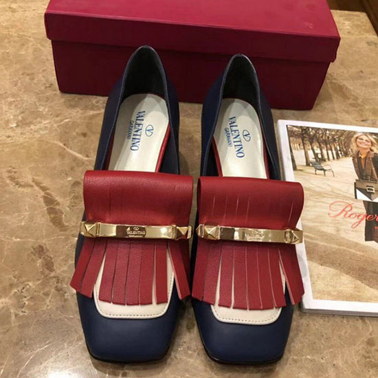 Valentino Fringe Multicolor Loafer Blue V40301