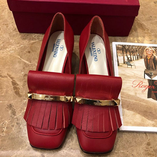 Valentino Fringe Multicolor Loafer Red V40301