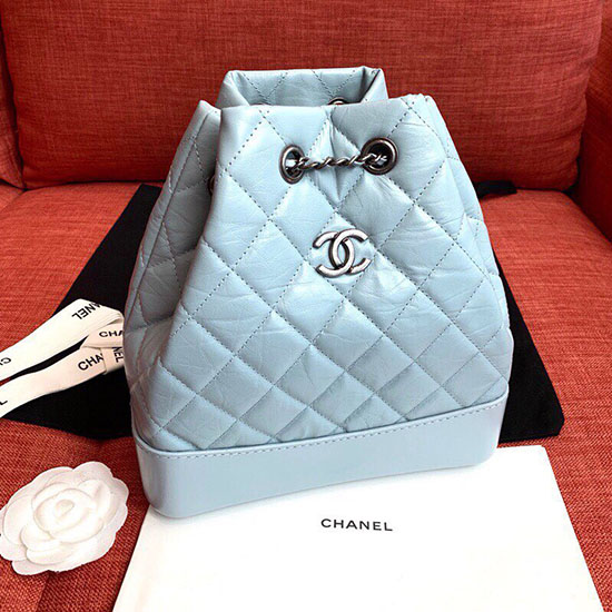 Chanel Aged Calfskin Gabrielle Backpack Blue A94502