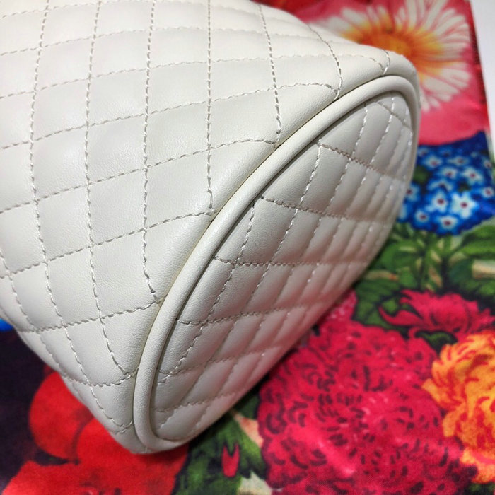 Gucci Quilted Leather Belt Bag White 572298
