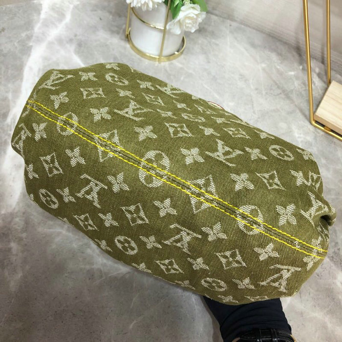 Louis Vuitton Monogram Denim Preity Handbag Green M95020