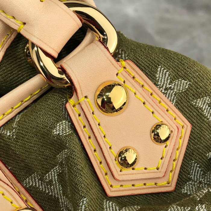 Louis Vuitton Monogram Denim Preity Handbag Green M95020