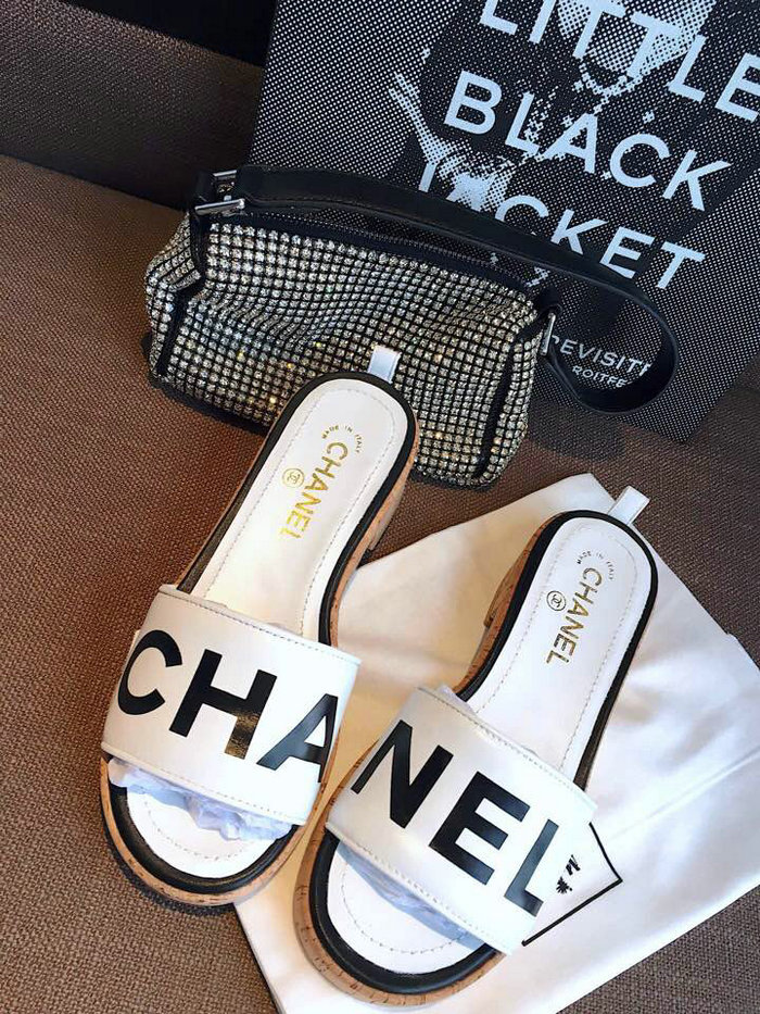 Chanel Lambskin Mules White G34876