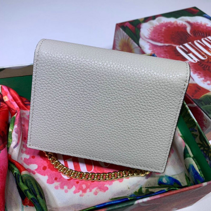 Gucci Zumi Grainy Leather Card Case Wallet White 570660