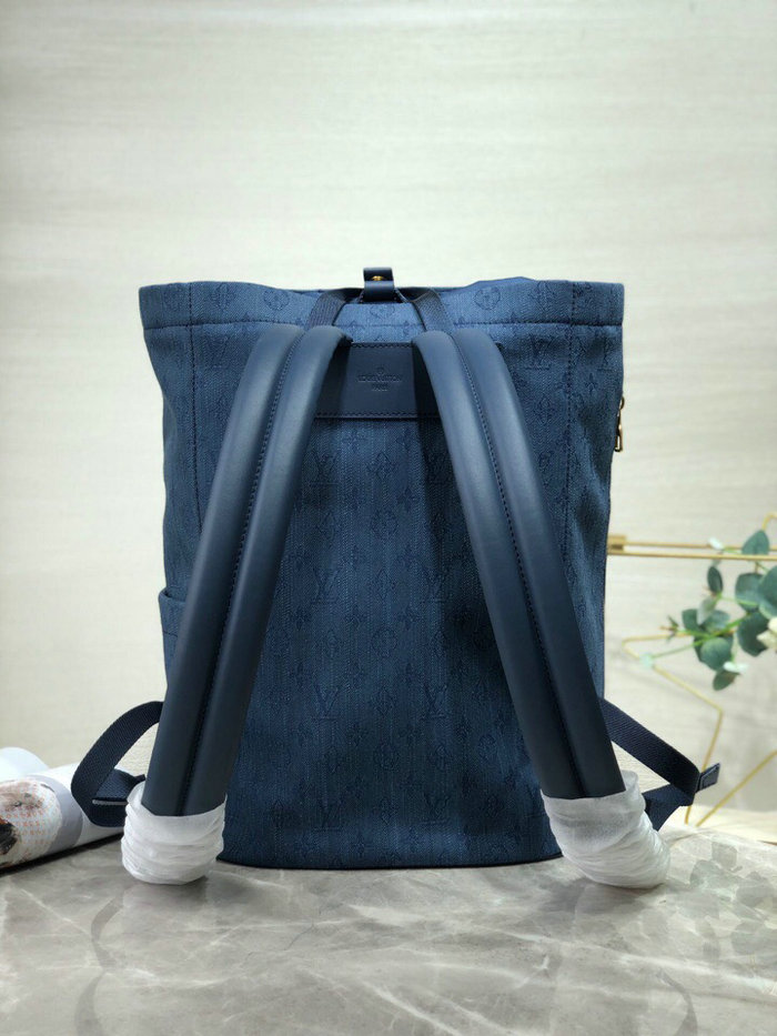 Louis Vuitton Monogram Denim Chalk Backpack Blue M44617