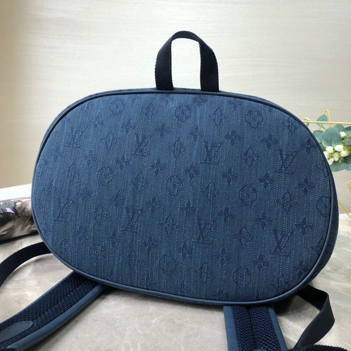 Louis Vuitton Monogram Denim Chalk Backpack Blue M44617