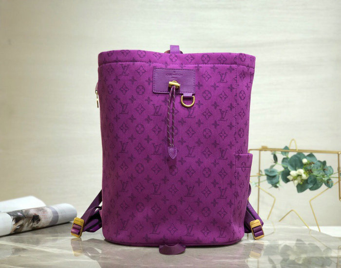 Louis Vuitton Monogram Denim Chalk Backpack Purple M44617