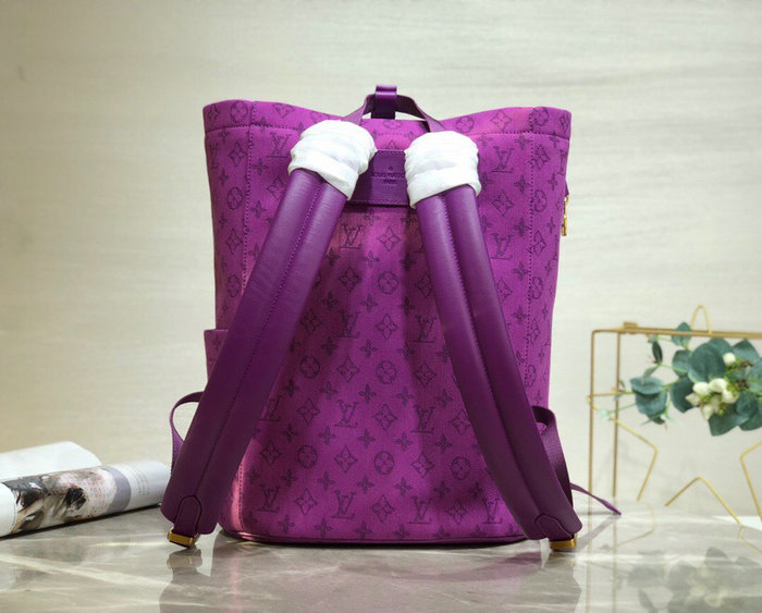 Louis Vuitton Monogram Denim Chalk Backpack Purple M44617