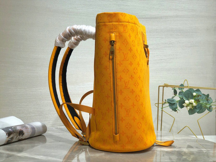 Louis Vuitton Monogram Denim Chalk Backpack Yellow M44617