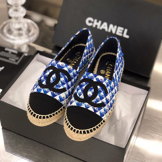 Chanel Tweed Espadrilles Blue C18061