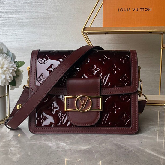Louis Vuitton Monogram Vernis Mini Dauphine Burgundy M44580