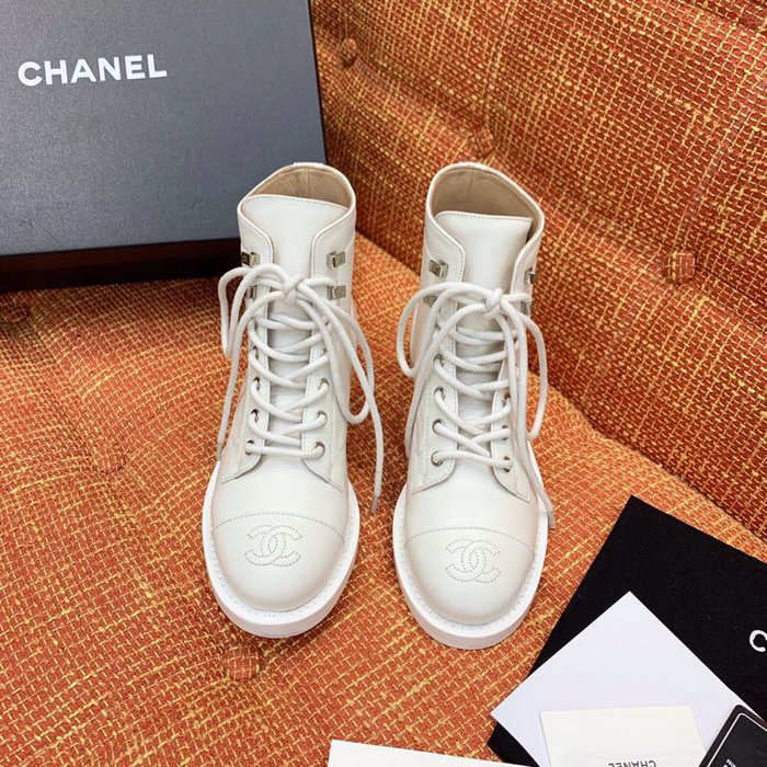 Chanel Calfskin Boots White CS14086