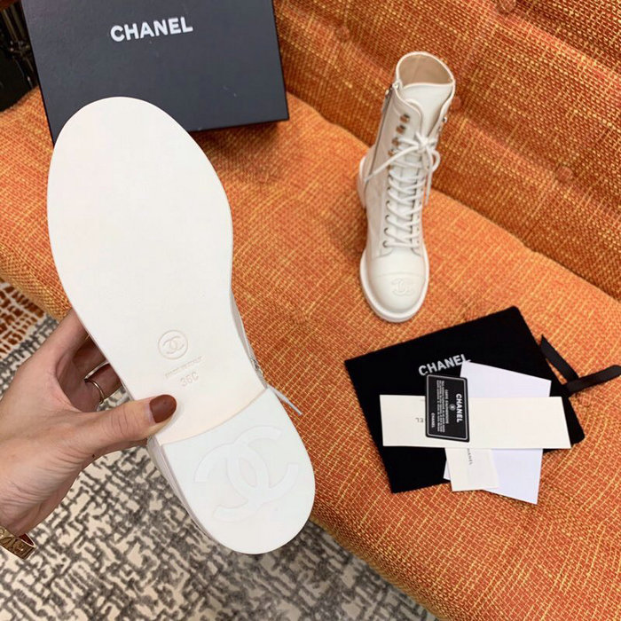 Chanel Calfskin Boots White CS14087