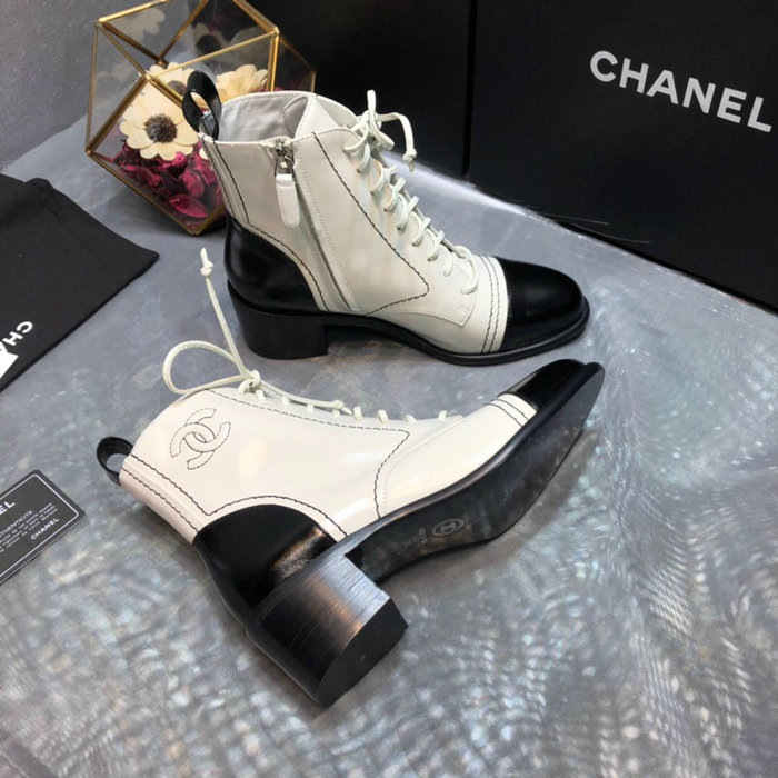 Chanel Calfskin Boots White C10054