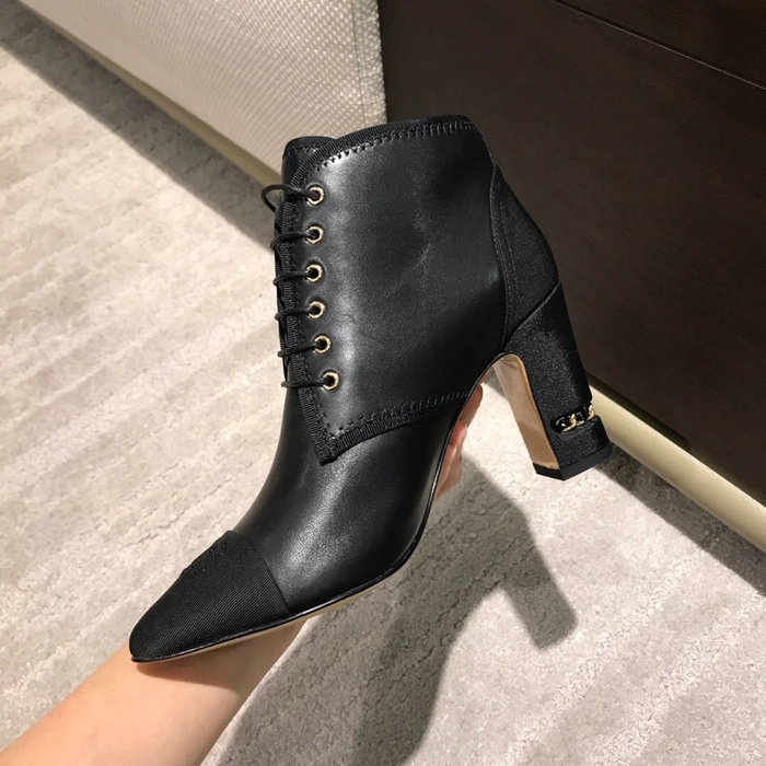 Chanel Smooth Calfskin Ankle Boots Black CS19103