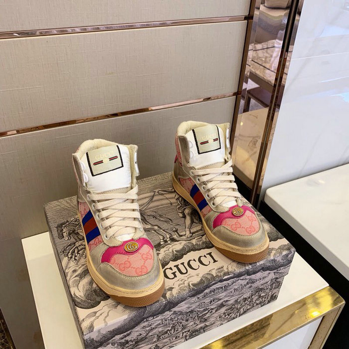 Gucci Screener Leather Sneaker Pink GS21101