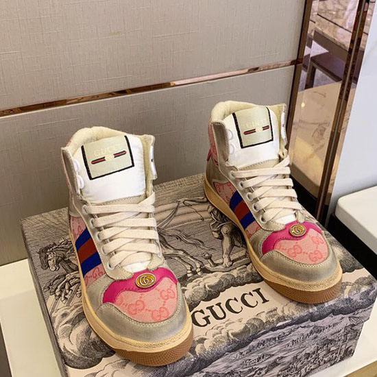Gucci Screener Leather Sneaker Pink GS21101