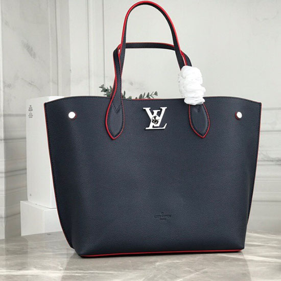 Louis Vuitton Soft Calfskin Lockme Go Blue M55028