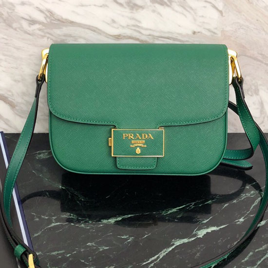 Prada Embleme Saffiano Leather Bag Green 1BD217