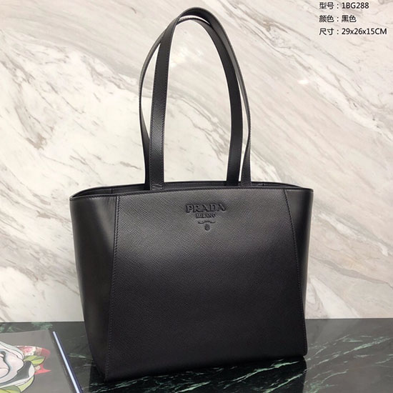 Prada Saffiano Leather Tote Bag Black 1BG288