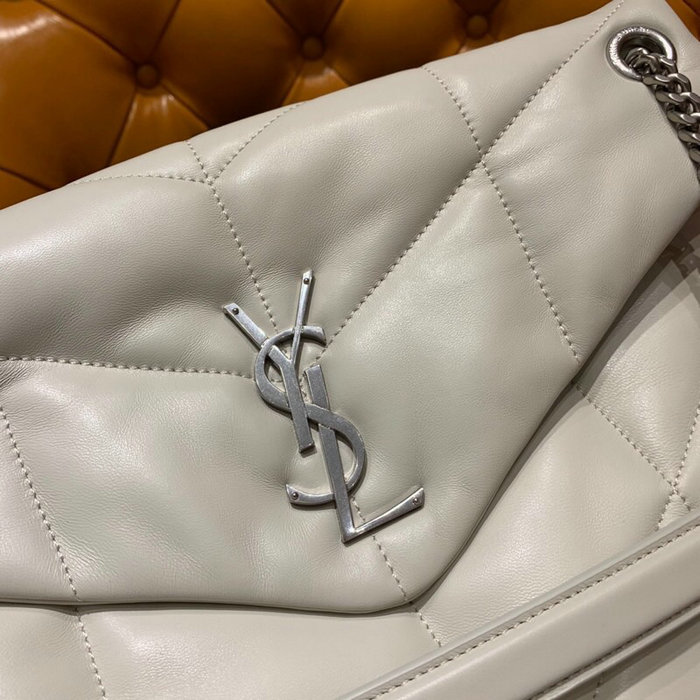 Saint Laurent Loulou Puffer Medium Bag White 577475