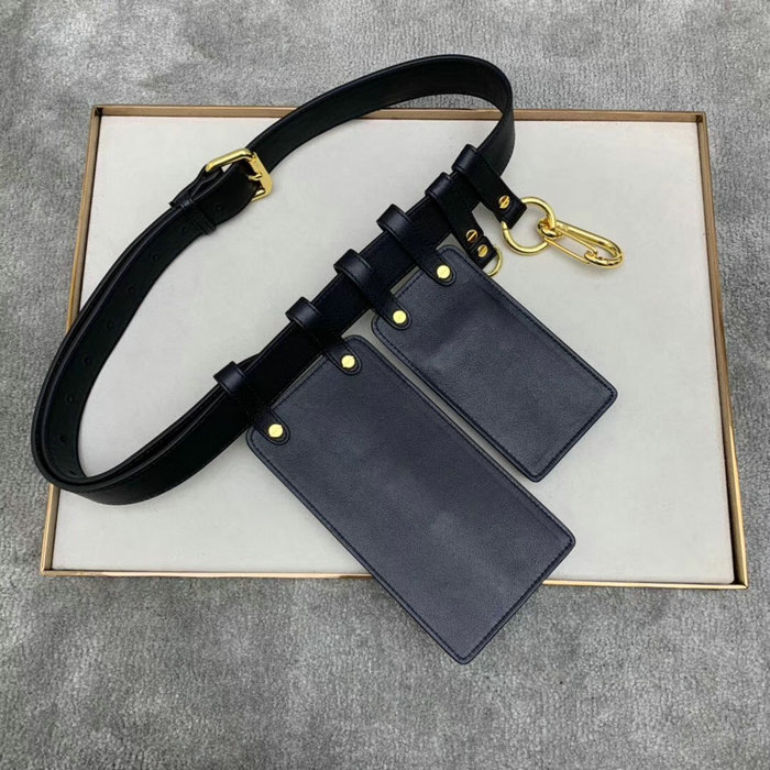 Fendi Calfskin Belt Bag Black F593D