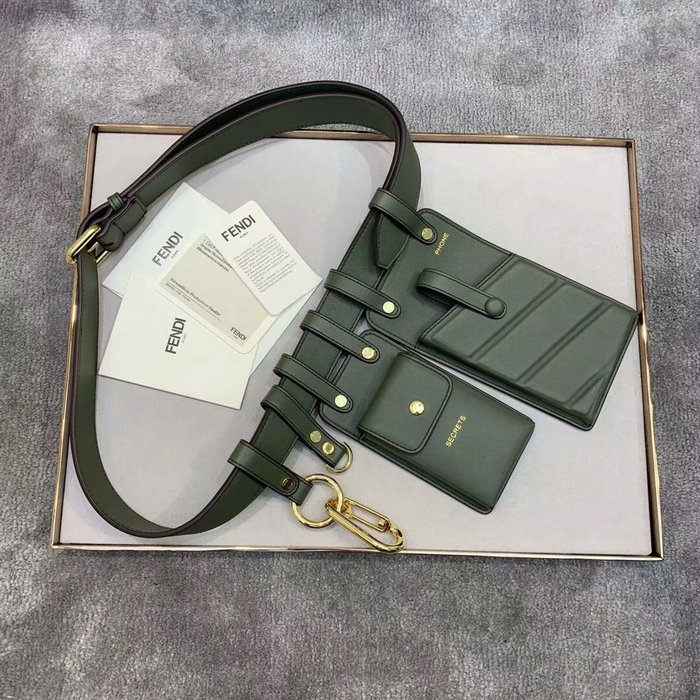Fendi Calfskin Belt Bag Green F593D