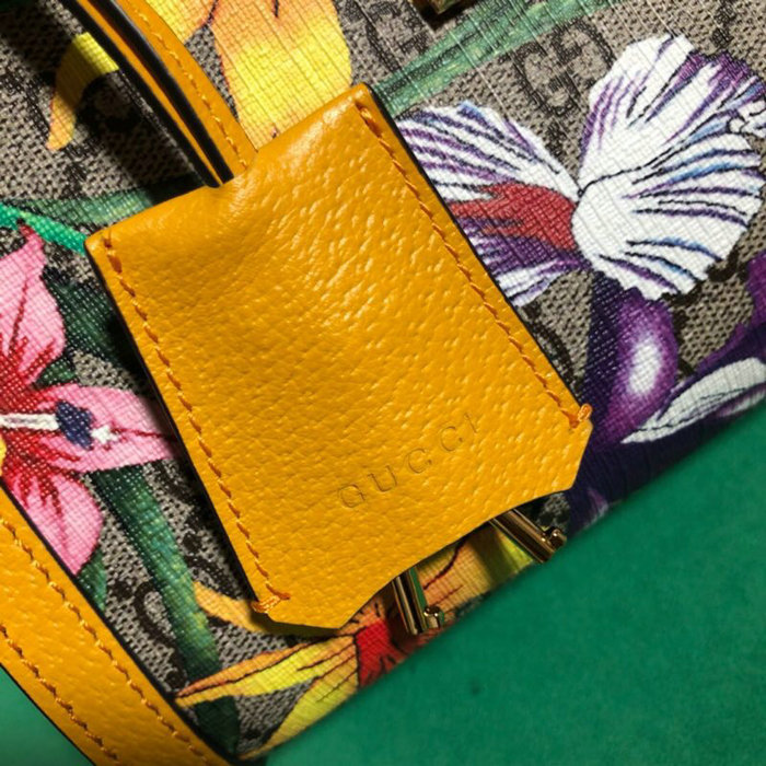 Gucci Padlock GG Flora Small Shoulder Bag Yellow 498156