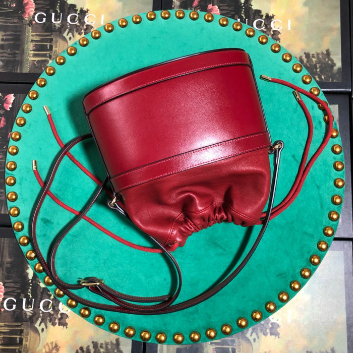 Gucci 1955 Horsebit Bucket Bag Red 602118
