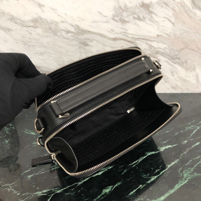 Prada Brique Saffiano Leather Bag Black 2VH069