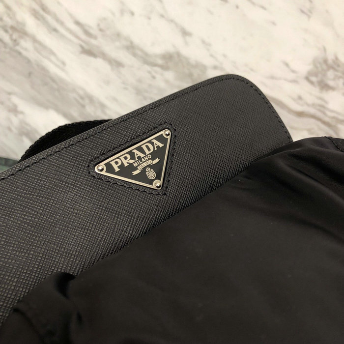 Prada Nylon Backpack Black Black 1BZ063