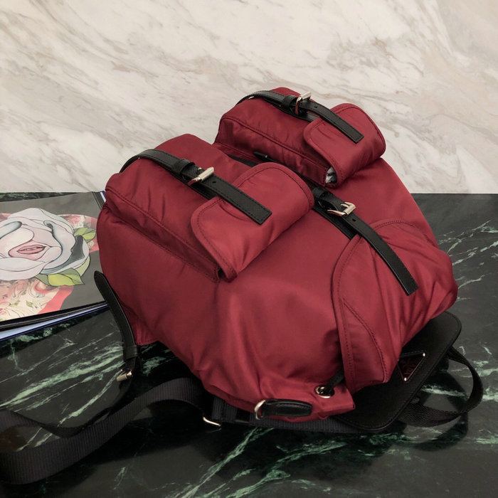 Prada Nylon Backpack Burgundy 1BZ063