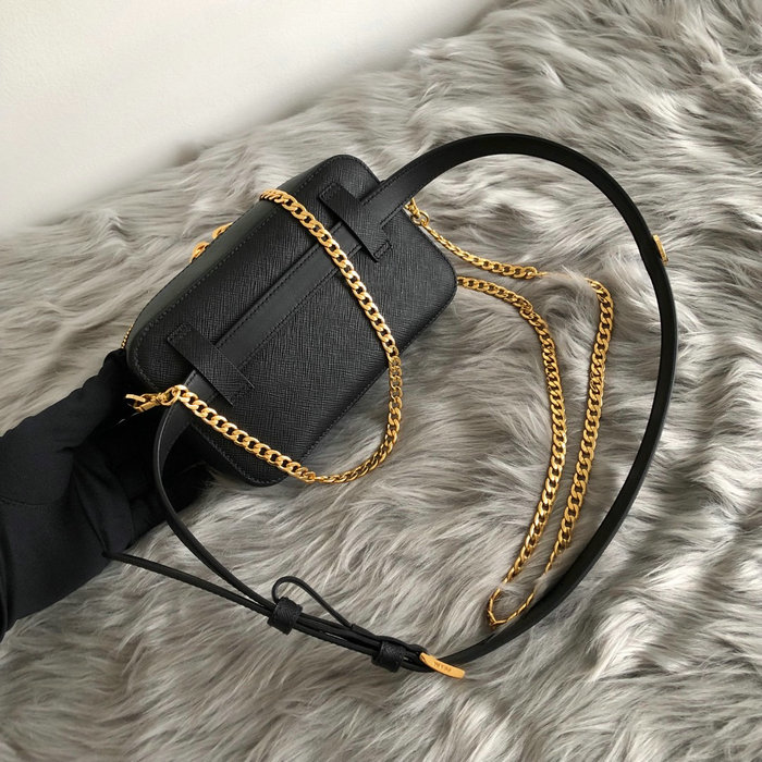 Prada Odette Saffiano Leather Belt Bag Black 1BL019