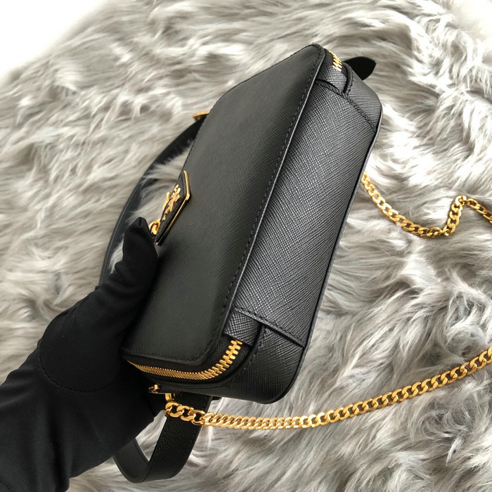 Prada Odette Saffiano Leather Belt Bag Black 1BL019