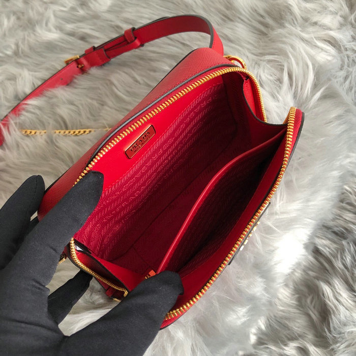 Prada Odette Saffiano Leather Belt Bag Red 1BL019