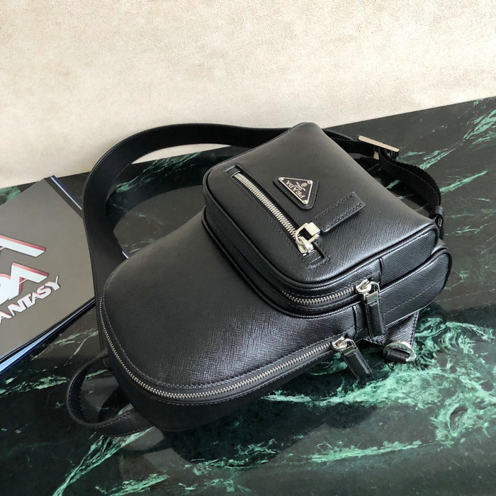 Prada Saffiano One Shoulder Backpack Black 2VZ031