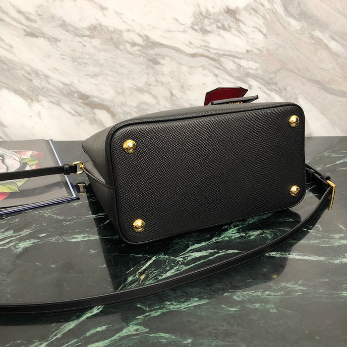 Prada Saffiano Top Handle Bag Black 1BN012