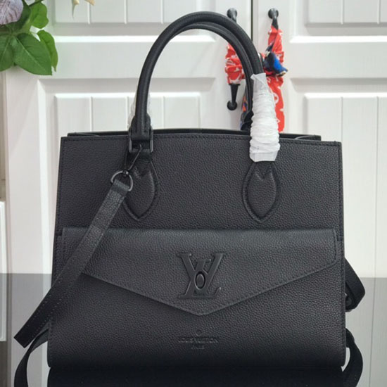 Louis Vuitton Soft Calfskin Lockme Tote PM Black M55845