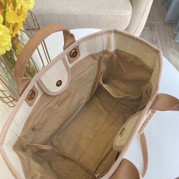 Chanel Canvas Cabas Tote Bag Beige A66941
