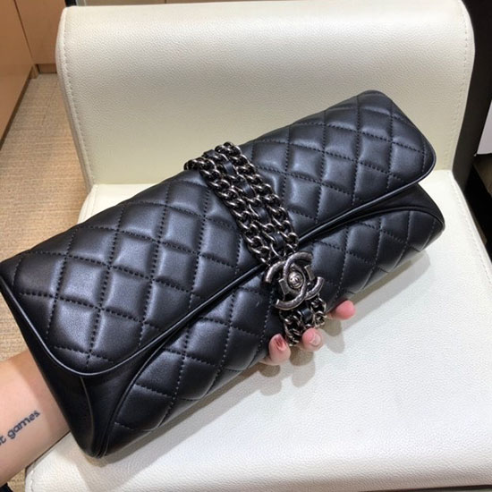 Chanel Lambskin Clutch Bag Black A02013