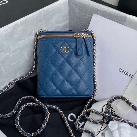 Chanel mini vanity with classic chain Blue AP1466