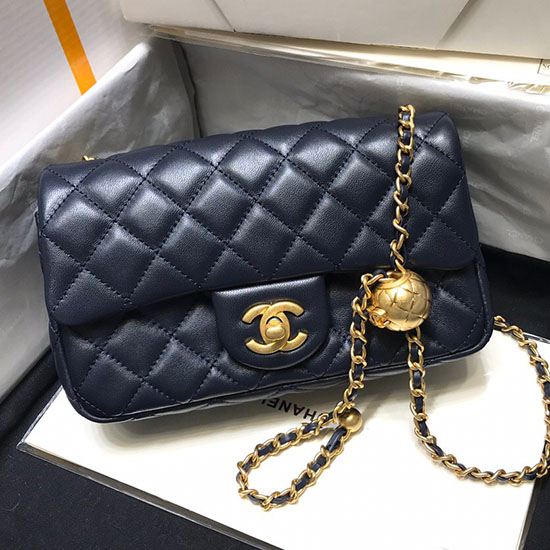 Chanel Lambskin Flap Bag Blue AS1787