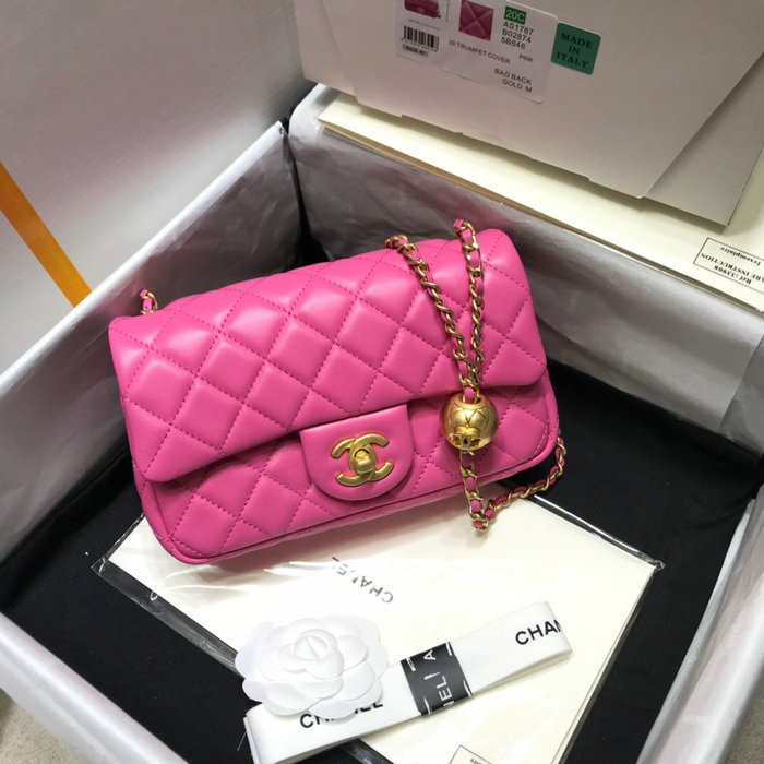 Chanel Lambskin Flap Bag Pink AS1787