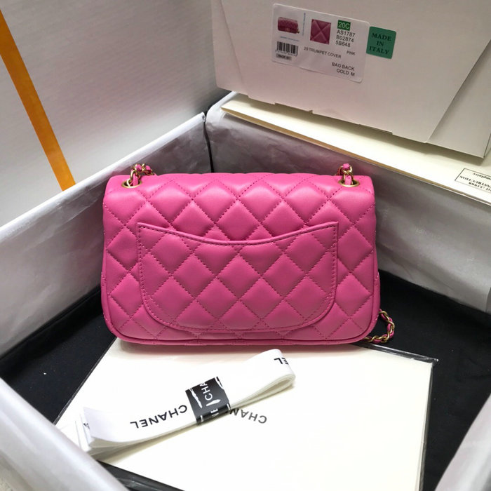 Chanel Lambskin Flap Bag Pink AS1787